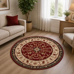 Covor Rotund Clasic, Model Lotos 523 210, Rosu Rotund, 100x100