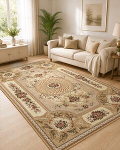 Covor Dormitor Living, Model Lotos 531 110, Bej Dreptunghi, 50x80