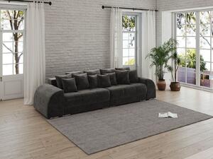 Canapea extensibilă dumonde cu 2 lăzi de depozitare si sezut confortabil din spuma high-density, Verona Madagaskar Black 310x120 cm