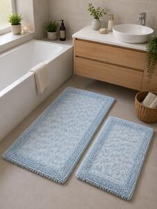 Covor baie, Rombs Albastru, Covor 100% Bumbac, Dimensiunea 60x100 50x80 cm 60 x 100