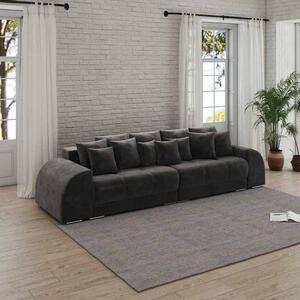 Canapea extensibilă dumonde cu 2 lăzi de depozitare si sezut confortabil din spuma high-density, Verona Tobago Anthracit 310x120 cm