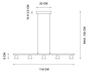 Lustră LED dimabilă pe cablu Lucide 79482/30/12 DELANO 5xLED/5W/230V