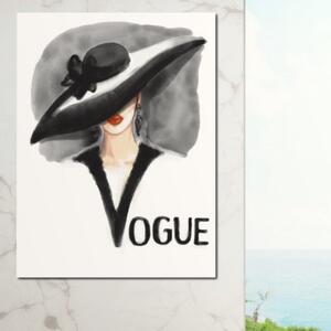 Tablou Canvas Premium, LuxCanva® G1106, Coperta Vogue, Lady, Stil, Eleganta, Moda, Fashion, Catwalk, Chic, Silueta, Palarie, Diva, Living, Dormitor