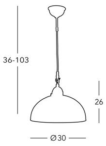 Lustră pe cablu NONNA 1xE27/75W/230V albastru Kolarz 731.30.25