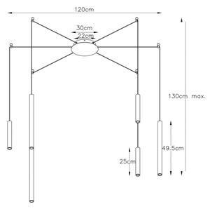 Lustră LED dimabilă pe cablu Lucide 74403/06/97 LORENZ 6xLED/4W/230V cupru