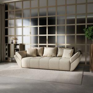 Canapea extensibilă dumonde cu ladă de depozitare si sezut confortabil din spuma high-density, Berlin Enjoy Camel 250x100 cm