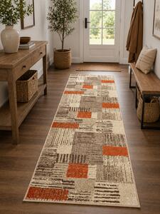 Traversa Hol festonata, Model Orlando 22002, Maro Portocaliu, Latime 100 cm 100 x 200