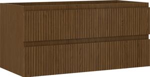 Mexen Rivel, mobilier baie 100 cm, 2 sertare, canelat, nuc, 91A20-10047-2-BFF86