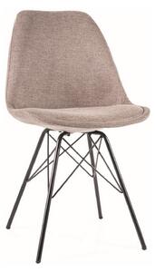Scaun KEN, bej/negru, stofa clasica/metal, 49x40x85 cm