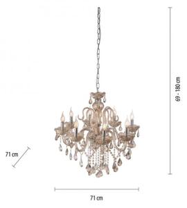 Lustră de cristal pe lanț Paul Neuhaus 3081-97 GRACIA 8xE14/40W/230V aurie