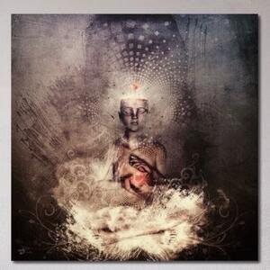 Tablou Canvas Premium LuxCanva® I119, Fiinta Cosmica, Buddha, Inima, Iluminare, Transcendenta, Pace Interioara, Esenta, Univers, Spiritualitate, Zen
