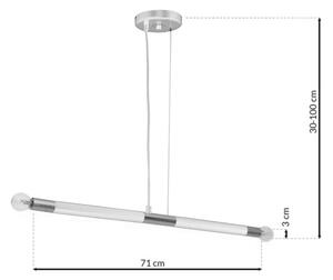 Lustră pe cablu BASTONE WHITE 2xE14/40W/230V albă/crom lucios