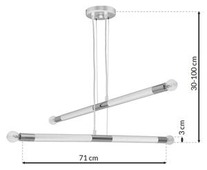 Lustră pe cablu BASTONE WHITE 4xE14/40W/230V