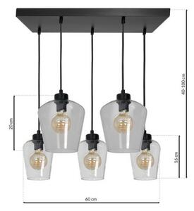 Lustră pe cablu SANTIAGO 5xE27/60W/230V transparent