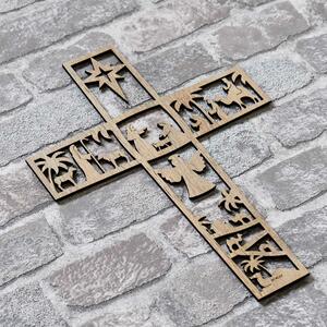 DUBLEZ | Cruce din lemn sculptată - Betleem