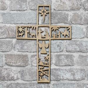 DUBLEZ | Cruce din lemn sculptată - Betleem