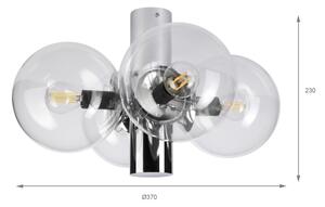 Plafonieră SFERIO 4xE14/5W/230V crom lucios/sticlă transparentă