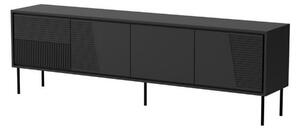 Comoda TV ABI, negru, PAL laminat/MDF/metal, 200x38x62 cm