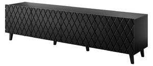 Comoda TV ASTI, negru, PAL/MDF laminat/plastic, 200x42x52 cm