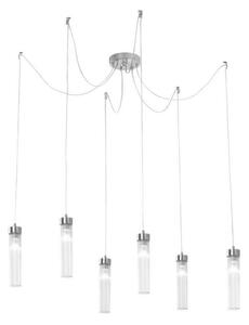 Lustră pe cablu Kolarz 6009.30650 RAGGIO 6xE14/25W/230V argintie