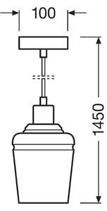Lustră pe cablu JAR 1xE27/40W/230V portocalie Ledvance