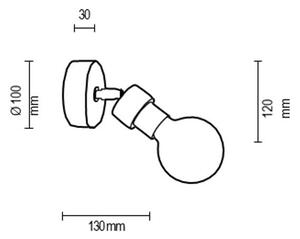 Spot-Light 2834174 - Aplică de perete tip spot MARJOLAINE, 1xE27/25W/230V, stejar