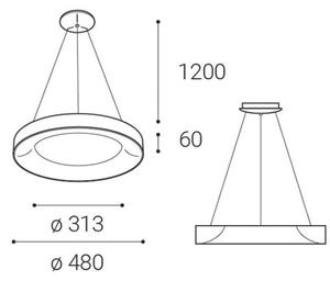 Lustră LED pe cablu BELLA LED/40W/230V 3000/4000K neagră LED2