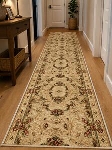 Traversa Hol, Model Clasic 15002 110, Festonata Latime 120 cm, Crem Bej 120 x 500