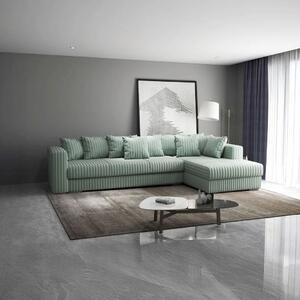 Colțar extensibil dumonde cu ladă de depozitare si sezut confortabil din spuma high-density, Gloria Ambience Mint II 320x183 cm