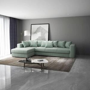 Colțar extensibil dumonde cu ladă de depozitare si sezut confortabil din spuma high-density, Gloria Ambience Mint 320x183 cm