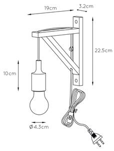 Aplică FIX WALL 1xE27/60W/230V neagră Lucide 08208/01/30