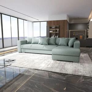 Colțar extensibil dumonde cu ladă de depozitare si sezut confortabil din spuma high-density, Gloria Enjoy Mint II 320x183 cm
