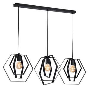 Lustră pe cablu HEXAGON 3xE27/60W/230V negru