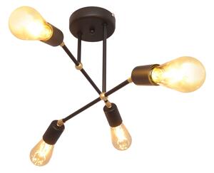 Lustră aplicată ROSETTE 4xE27/15W/230V neagră/aurie