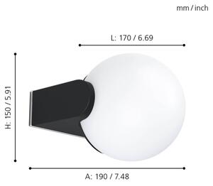 Aplică de exterior RUBIO 1xE27/15W/230V IP44 Eglo 99572