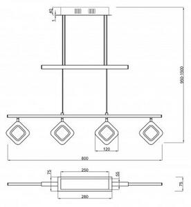 Lustră LED pe cablu PARADOX 4xLED/4,3W/230V Trio
