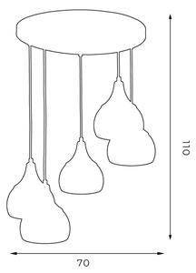 Lustră pe cablu AKTAN 5xE27/60W/230V neagră rotundă