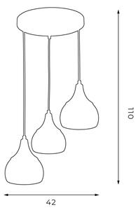 Lustră pe cablu AKTAN 3xE27/60W/230V neagră rotundă