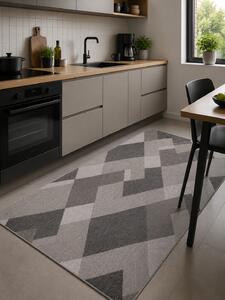 Covor Bucatarie, Model Iuta, Lineo A906 K708 Gri Dreptunghi, 80x150