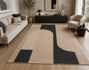 Covor Belgian, Rio 24503 352, Bej Negru, 160x230 cm 160 x 230