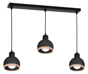 Lustră pe cablu OVAL 3xE27/60W/230V neagră
