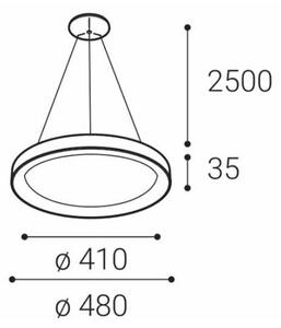 Lustră LED pe cablu BELLA SLIM LED/38W/230V 3000/4000K neagră LED2