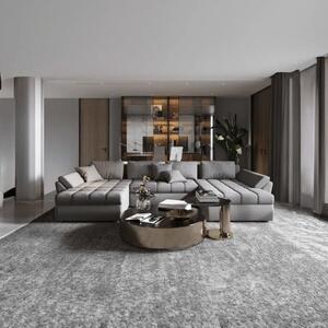 Colțar extensibil dumonde cu ladă de depozitare si sezut confortabil din spuma high-density, Loana U Enjoy Grey 375x185 cm