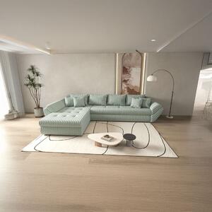 Colțar extensibil dumonde cu ladă de depozitare si sezut confortabil din spuma high-density, Loana XL Ambience Mint 335x185 cm