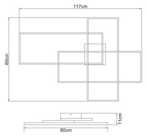 Plafonieră LED dimabilă Globo 67227-100B GABRIEL LED/100W/230V + telecomandă