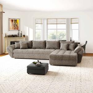 Colțar extensibil dumonde cu ladă de depozitare si sezut confortabil din spuma high-density, Loana XL Arena Maro II 335x185 cm