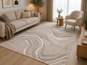 Covor Sufragerie Dormitor, Model Elma El013 116, Crem Gri 80x150