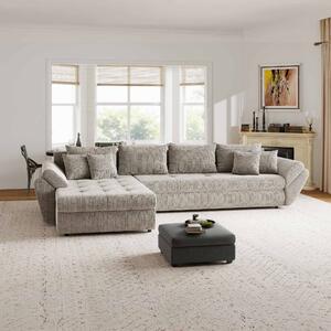Colțar extensibil dumonde cu ladă de depozitare si sezut confortabil din spuma high-density, Loana XL Cremona Bej 14 335x185 cm