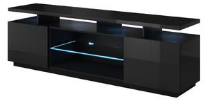 Comoda TV EVA, negru, PAL laminat/MDF, 180x40x56 cm