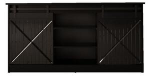 Comoda GRANERO, negru, PAL laminat/MDF, 160x35x80 cm